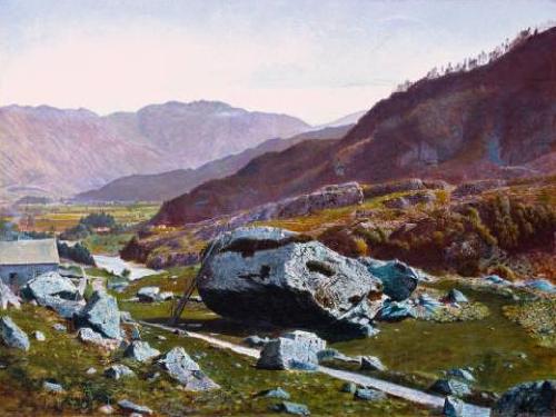 Atkinson Grimshaw Bowder Stone, Borrowdale Spain oil painting art